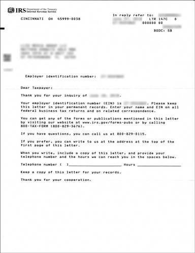 EIN Verification Letter (IRS 147c) for an LLC