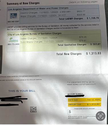 LA utility bill example