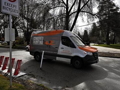 "Combined painting" company branded van example