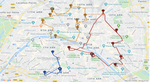 Route Optimization API map example.