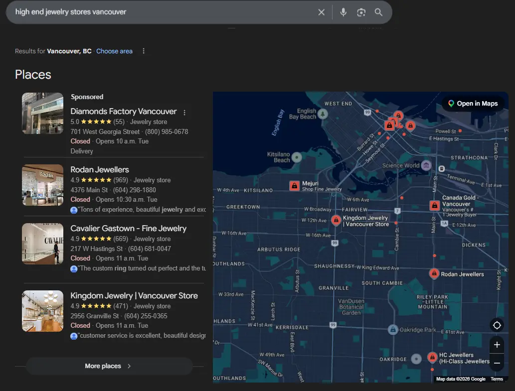 High End Jewelry Stores Vancouver