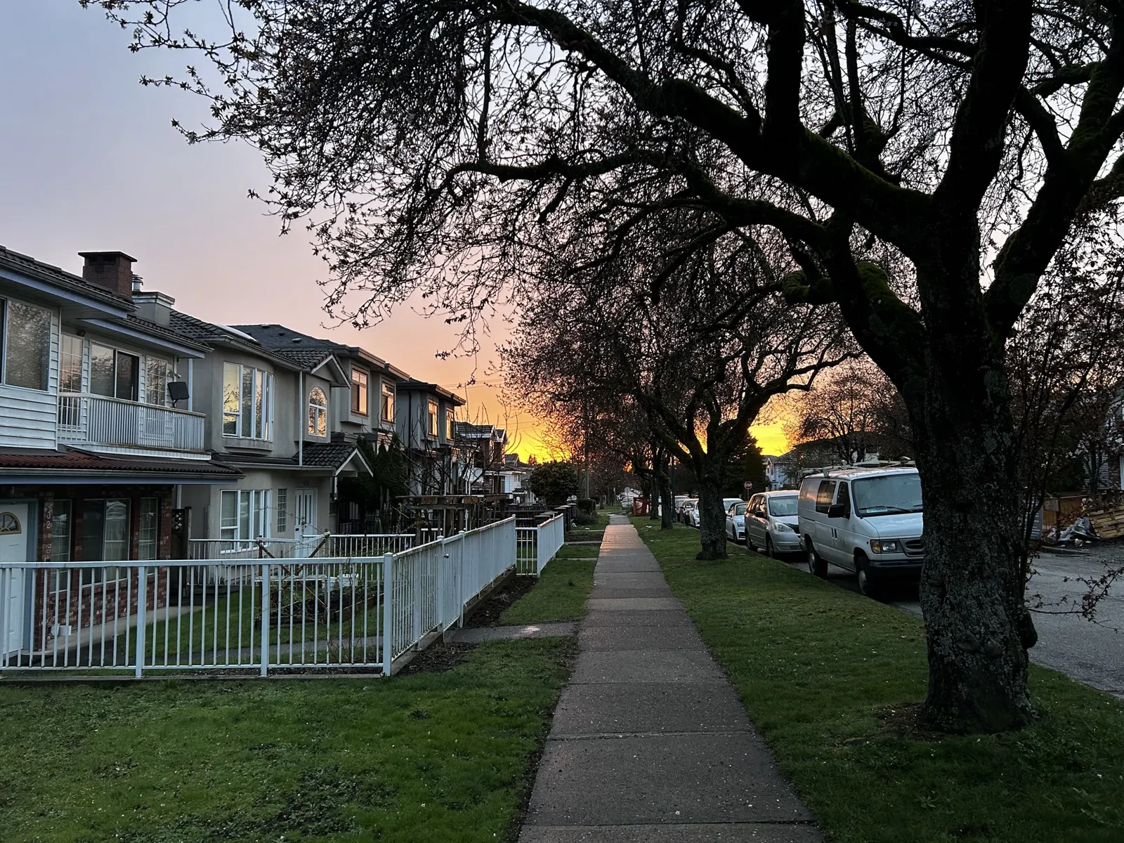 E 56th Avenue in Vancouver at sunset - the street outside the North SEO office
