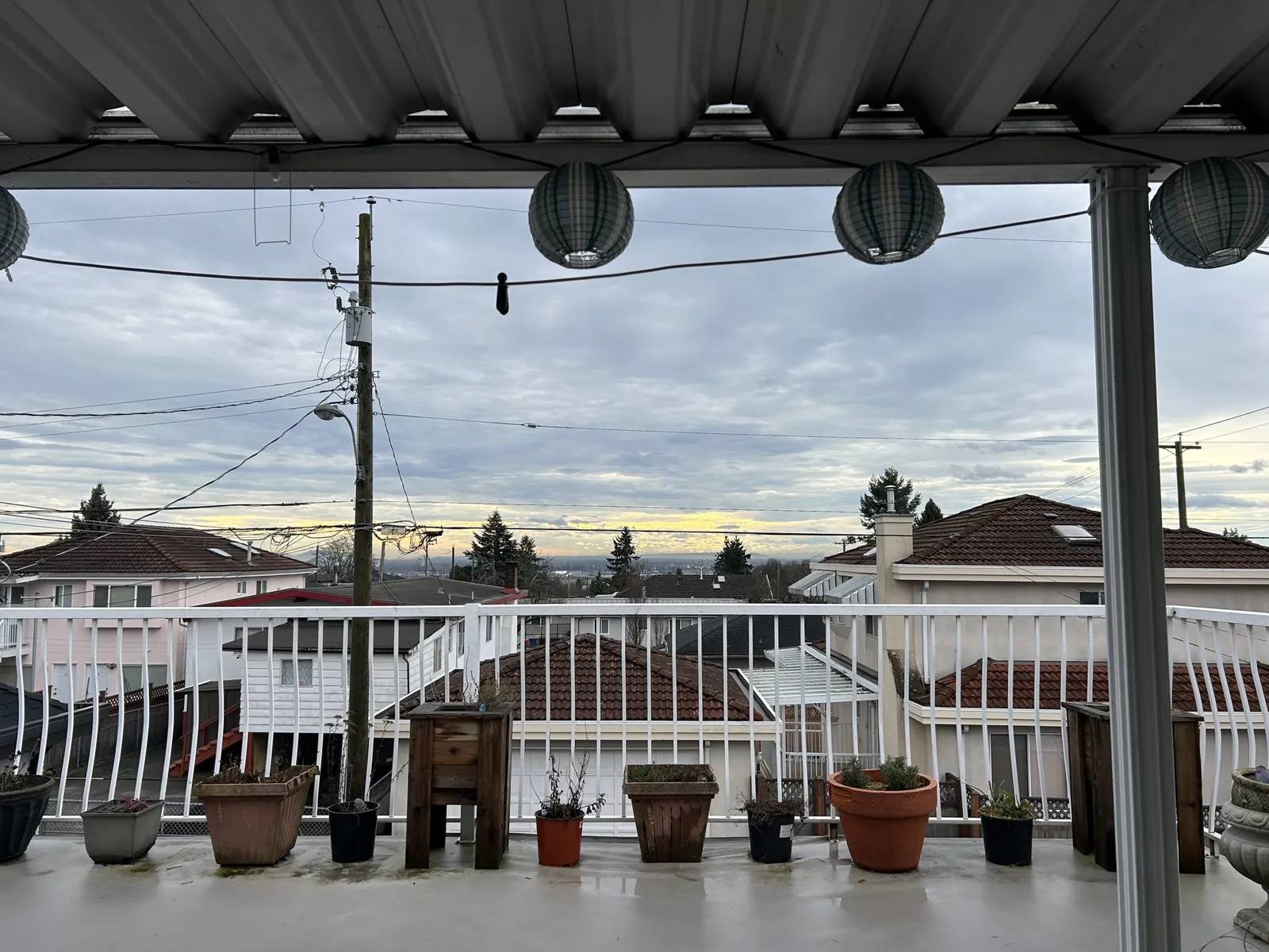 Patio of the North SEO office overlooking South Vancouver rooftops