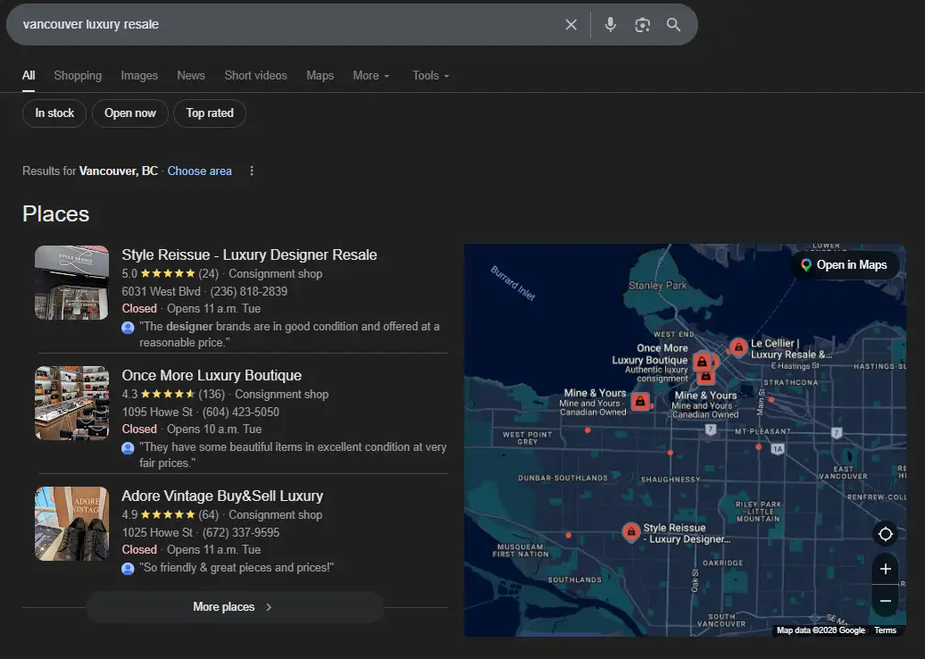 Vancouver Luxury Resale Consignment