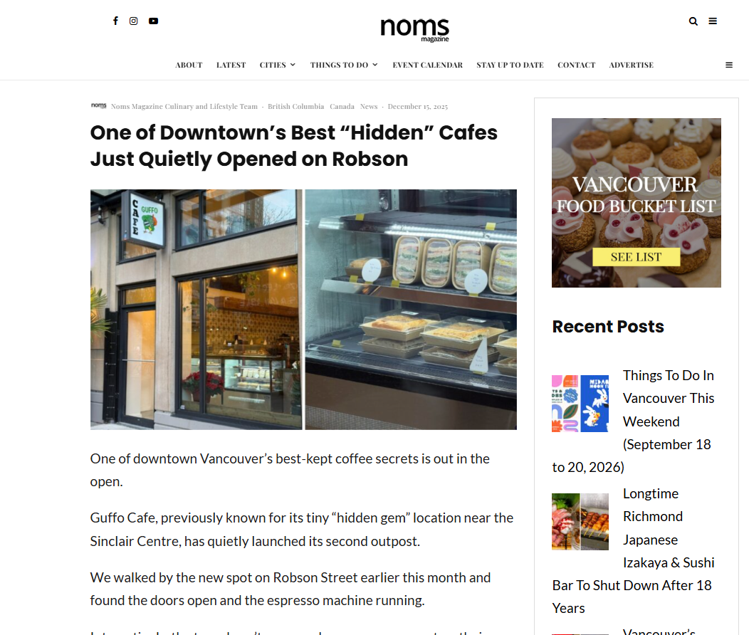 local news mention of a client business